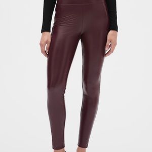 Gap Faux Leather Red thermal Leggings
